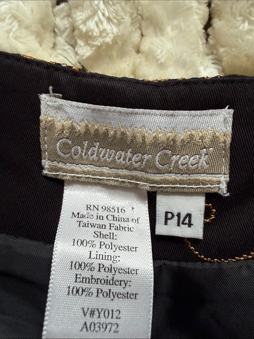 Coldwater Creek P14 Black Embroidered Floral Dress Pants - Picture 2 of 11